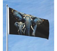 Bandiera da 90 cm x 60 cm, bandiera per esterni su entrambi i lati, resistente, con 2 occhielli, decorazione per cortile, due elefanti, in poliestere, bandiere di benvenuto per vacanze e cortile tutte