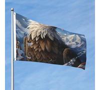 Bandiera da 90 cm x 60 cm, doppia faccia, per esterni, resistente, con 2 occhielli, decorazione per cortile, bandiere con aquila, bandiere di benvenuto, per vacanze e cortile, tutte le stagioni