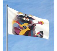 Bandiera da 90 cm x 60 cm, doppia faccia, per esterni, resistente, con 2 occhielli, decorazione per cortile, divertente bandiera procione in poliestere, bandiere di benvenuto per vacanze cortile tutte