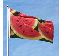 Bandiera da 90 cm x 60 cm, doppia faccia, resistente, per esterni, con occhielli, anguria, belle bandiere per esterni, primavera, estate, giardino, decorazione per interni ed esterni