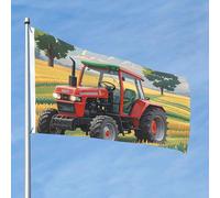 Bandiera da 90 cm x 60 cm, doppia faccia, resistente, per esterni, con occhielli, bandiere a tema trattore, per esterni, primavera, estate, giardino, decorazione per interni ed esterni