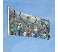 Bandiera da 90 cm x 60 cm, doppia faccia, resistente, per esterni, con occhielli, bandiere con acchiappasogni nativi americani, per esterni, giardino, decorazione per interni ed esterni