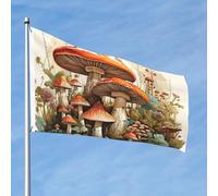 Bandiera da 90 cm x 60 cm, doppia faccia, resistente, per esterni, con occhielli, bandiere giganti a forma di fungo, per esterni, primavera, estate, giardino, decorazione per interni ed esterni