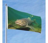 Bandiera da 90 cm x 60 cm, doppia faccia, resistente, per esterni, con occhielli, bandiere subacquee con pesci gatto per esterni, primavera, estate, giardino, decorazione per interni ed esterni