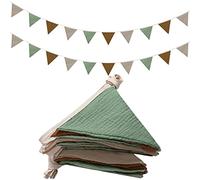 Bandiera da appendere a forma di bandiera, 2 bandierine triangolari, multicolore per bambini, per matrimoni, compleanni, baby shower, feste, eventi, decorazioni per la scuola materna, lunghezza 2,6 m