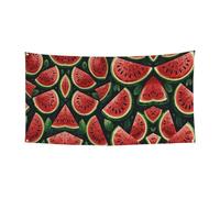 Bandiera da appendere con anguria stampata - 177,8 x 88,9 cm - Festone natalizio per feste e riunioni - 180 x 90 cm