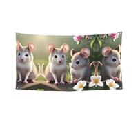 Bandiera da appendere con animali carini, decorazione natalizia da appendere, 177,8 x 88,9 cm, per Natale, compleanno, festa