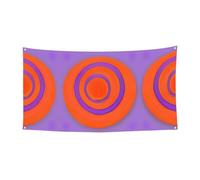 Bandiera da appendere con cerchio arancione al centro, decorazione per le vacanze, 177,8 x 88,9 cm, per Natale, compleanno, festa