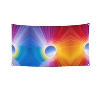 Bandiera da appendere con decorazione natalizia stampata arcobaleno - 177,8 x 88,9 cm - Festone per Natale, compleanno, festa di festa,