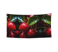 Bandiera da appendere con frutta post-raccolta, decorazione natalizia, 177,8 x 88,9 cm, per Natale, compleanno, festa, celebrazione, striscione