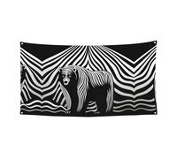 Bandiera da appendere con l'orso annerito, 177,8 x 88,9 cm, per feste natalizie, 180 x 90 cm