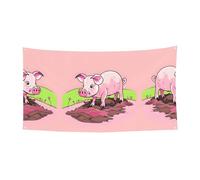Bandiera da appendere con maialino rosa, 177,8 x 88,9 cm, per Natale, compleanno, festa, celebrazione, striscione