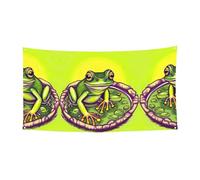 Bandiera da appendere con rana in uno stagno - 177,8 x 88,9 cm - Festone natalizio per feste e riunioni - 180 x 90 cm