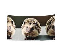 Bandiera da appendere con stampa a forma di riccio, 177,8 x 88,9 cm, per feste natalizie, 180 x 90 cm