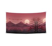 Bandiera da appendere con stampa del cielo rosa, 177,8 x 88,9 cm, per feste di Natale, 180 x 90 cm