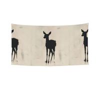 Bandiera da appendere con stampa di cervi dello spazio negativo - 177,8 x 88,9 cm - Festone natalizio per feste e riunioni - 180 x 90 cm