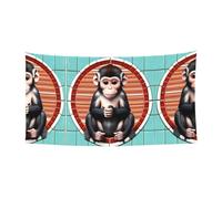Bandiera da appendere con stampa The Silent Monkey - 177,8 x 88,9 cm - Festone natalizio per feste e riunioni - 180 x 90 cm
