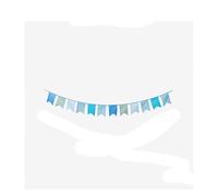 Bandiera da appendere, Ghirlanda di stamina con bandiera a coda di pesce in cotone multicolore for la decorazione della festa nuziale di compleanno(Blue)