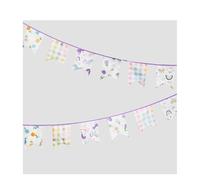 Bandiera da appendere, Ghirlanda di stamina con bandiera a coda di pesce in cotone multicolore for la decorazione della festa nuziale di compleanno(2)