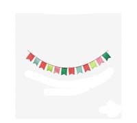 Bandiera da appendere, Ghirlanda di stamina con bandiera a coda di pesce in cotone multicolore for la decorazione della festa nuziale di compleanno(Red Green)