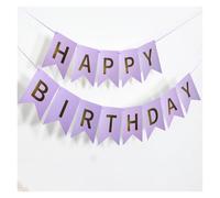 Bandiera da appendere, Happy Birthday Foil Stamping a coda di rondine Banner bandiera multicolore 13 pezzi(Cloor-07)
