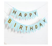 Bandiera da appendere, Happy Birthday Foil Stamping a coda di rondine Banner bandiera multicolore 13 pezzi(Cloor-06)