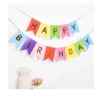Bandiera da appendere, Happy Birthday Foil Stamping a coda di rondine Banner bandiera multicolore 13 pezzi(Cloor-01)