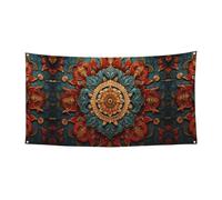 Bandiera da appendere stampata con ghirlanda di senso della storia, 177,8 x 88,9 cm, striscione per feste natalizie, 180 x 90 cm