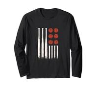 Bandiera da baseball grunge - Design vintage con mazza e palla Maglia a Manica