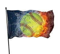 Bandiera da baseball in acqua e fuoco, 9 x 1,5 m, striscione per sport all'aria aperta, resistente allo sbiadimento, in poliestere, con 2 occhielli in ottone, per interni ed esterni, decorazione per