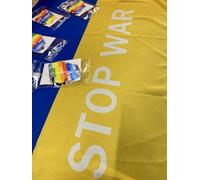 Bandiera da bastone UCRAINA 70x100 Cm pace flag alta qualita ' NO WAR