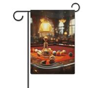 Bandiera da biliardo 30,5 x 45,7 cm in poliestere a doppia faccia bandiere da giardino di benvenuto bandiere da cortile banner decorazione esterna per cortile portico prato