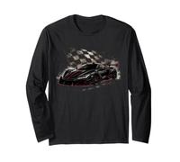 Bandiera da Corsa Supercar con Auto Nera, Rossa Maglia a Manica