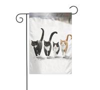 Bandiera Da Cortile 30X45Cm Four Cats Bandiera Del Giardino Verticale Bandiera Di Natale Per Giardino, Vacanza, Vacanze