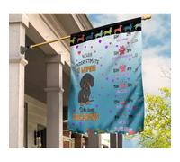 Bandiera Da Cortile Bandiera Da Giardino Divertente Bandiere All'Aperto Decorazione Per Interni Cortile Dipinto Di Una Donna Bassotto. Non Sottovalutare Mai Una Donna Che Ama I Bassotti. M