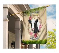 Bandiera Da Cortile Bandiera Da Giardino Divertente Bandiere All'Aperto Decorazione Per Patio Interni Cortile La Vita È Migliore Con La Ghirlanda Di Mucche Da Latte Stampata Sull'Erba M