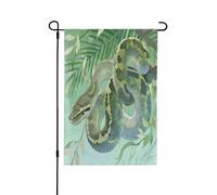 Bandiera da cortile con serpente verde, stampato su entrambi i lati, decorazione per la casa e le vacanze, 31 x 45 cm