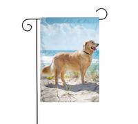 Bandiera da cortile con stampa Golden Retriever, bandiere invernali all'aperto e striscione da cortile per veranda, prato, decorazioni natalizie da giardino