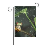 Bandiera da cortile con stampa rana dell'albero della pace, bandiere invernali all'aperto e striscione da cortile per portico, prato, giardino decorazioni natalizie