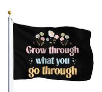 Bandiera Da Cortile Cresci Attraverso Ciò Che Attraversi Outdoor Flag Resistente Alle Intemperie Bandiere Da Giardino Grande Garden Flag Per Giardino Vacanze Calcio 90X150Cm