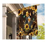 Bandiera Da Cortile Deluxe Bandiera Da Giardino Multicolore Bandiere All'Aperto Decorazione Per Cortile Giardino Fattoria Cat Blacks Girasole E Farfalla Misteriosa S