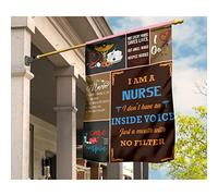 Bandiera Da Cortile Deluxe Bandiera Da Giardino Vintage Bandiere All'Aperto Simbolo Infermiere Infermiera Medica Sono Un'Infermiera Non Ho Una Voce Interiore M