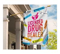 Bandiera Da Cortile Divertente Bandiera Da Giardino Durevole Bandiere All'Aperto Spacciatore Di Droga Autorizzato Con Modello Medico Per Prelievo Di Sangue M