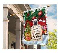 Bandiera Da Cortile Doppio Lato Bandiera Da Giardino Durevole Bandiere All'Aperto Decorazione Per Giardino Esterni Fattoria Buon Natale Pug Ammettilo, Il Natale Sarebbe Noioso Senza Di Me S