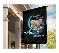 Bandiera Da Cortile Doppio Lato Bandiere Pirati Vintage Bandiera Da Giardino Decorazione Per Fattoria Patio Interni Elefante Bambino, Credo Che Ci Siano Angeli In Memoria S