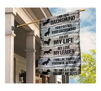 Bandiera Da Cortile Durevole Bandiere Pirati Multicolore Bandiere All'Aperto Decorazione Per Esterni Interni Giardino Io Sono Il Tuo Bassotto, La Mia Vita, Il Mio Leader, Stampa In Legno S