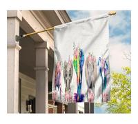 Bandiera Da Cortile Durevole Bandiere Pirati Multicolore Bandiere All'Aperto Decorazione Per Interni Camera Da Letto Fattoria Elefanti Con Fiori Rosa Dietro La Recinzione Bianca M