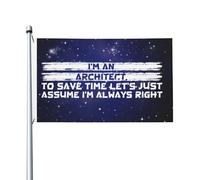 Bandiera Da Cortile I'M An Architect To Save Time Let'S Just Assume I'M Always Right Bandiera Da Giardino Poliestere Bandiera Dell'Individualità Per Feste, Giardino, Cortile, 90X150cm