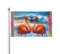 Bandiera Da Cortile Love Flamingo Summer Bandiera Personalizzata Resistente Ai Raggi Uv Bandiera Dell'Individualità Per Giardino, Cortile, Decorazione Domestica, 90X150cm