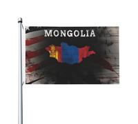 Bandiera Da Cortile Mongolia Map Bandiera Da Giardino All'Aperto Bandiera Personalizzata Per Cortile, Camion, Giardino, 90X150cm
